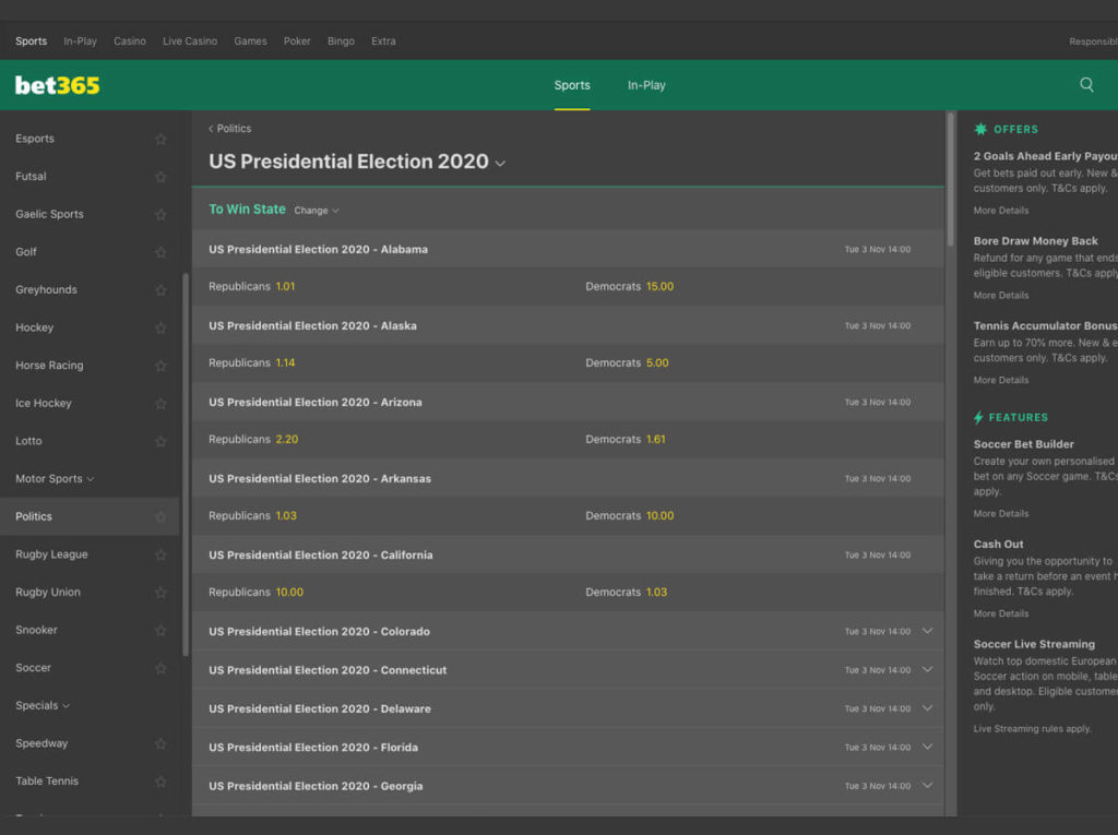 bet365-presidential-election