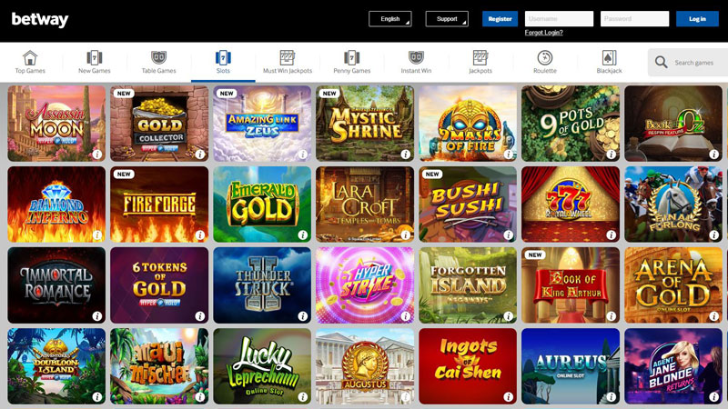 Betway Online Casino Games