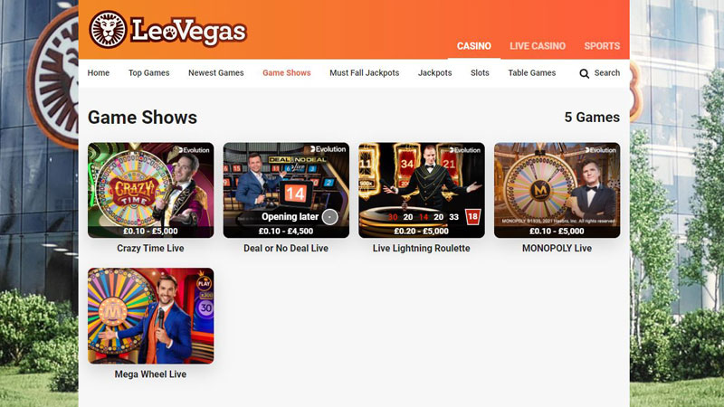 Leo Vegas online casino games