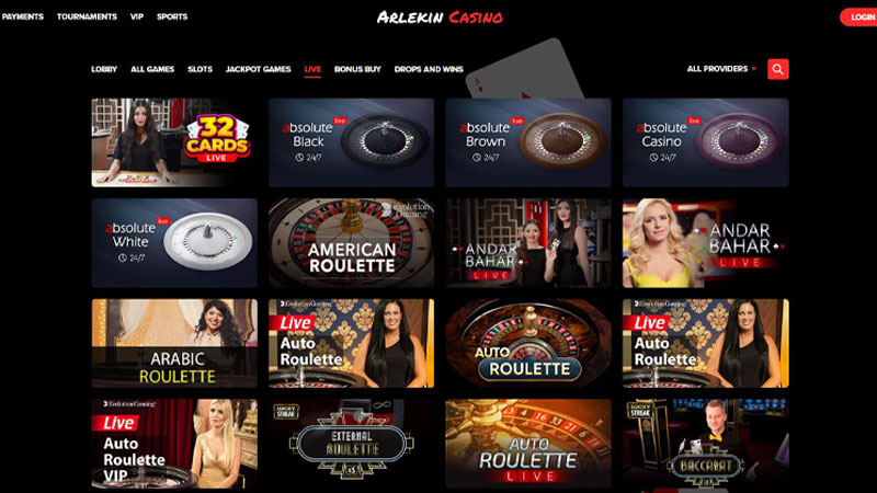 Arlekin live casino games