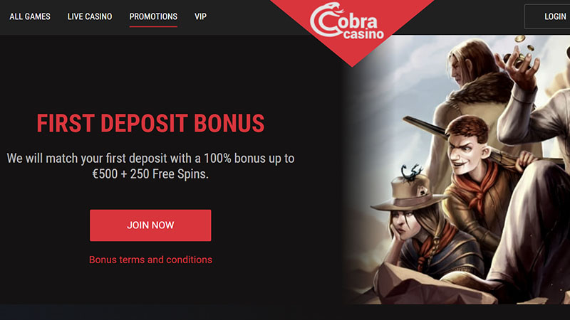 Cobra Casino First Deposit Bonus